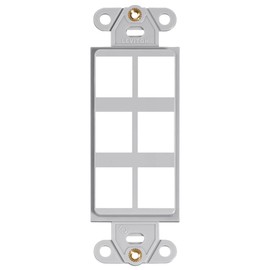 Leviton QuickPort Decora Insert, 6-Port, 41646-GY, Gray