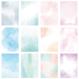 Bubbley Watercolor Decorative Paper, 120-Pack Stationery Paper, Double Sided, Colorfu...