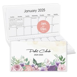 KONVINIT Pocket Calendar 2024-2025 for Purse, Small Pocket Planner 3.5”×6.5” - From January 2024 to December 2025 Daily Monthly Agenda 2024 with PVC Cover for Planning