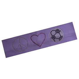 Soccer Gift Peace Love Soccer Rhinestone Cotton Stretch Headband (Lavender)