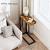 QEEIG Narrow C Shaped Side Table Set of 2 Living