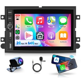 2G+64G Android Car Radio for Ford F150 F250 F350 2004-2014 with Type-C, Rimoody Car Stereo with Carplay Android Auto 7 inch Touchscreen GPS Navigation Mirror Link Bluetooth FM/RDS SWC Backup Camera