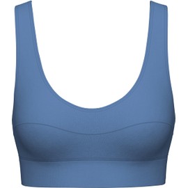 CALIDA Women's Elastic Bustier with Wide Soft Waistband, Naturally Breathable and Soft Single Jersey Quality, Riviera Blue, 40 - 42