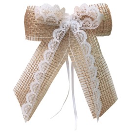 unser schönster Tag Antenna Bows Car Bow Car Decoration Wedding SCH0146 Vintage Shabby Lace Country House (Pack of 25)