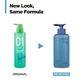 AMOS PROFESSIONAL Pure Smart Shampoo Cool l Oil & Flake ControL, Cooling Menthol, Deep Cleanse, Refreshes Scalp, 16.9 fl. oz.