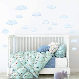 DECOWALL DS-8030 Cloud (Small) Wall Sticker Decor Kindergarten Nursery Kids Room DIY Wall Decal Sticker Wall Art Stickers Boys Girls Eleventh Kids Bathroom Decor Vinyl Bedroom Teen Kids Wallpaper