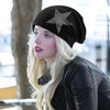 Hatstar Rhinestone Star Women's Beanie Hat, Elastic Slouch Long Beanie