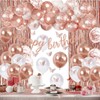 Rose Gold Birthday Party Decoration Set, 27 Pieces with Balloons,