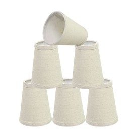 Aspen Creative 32653-6B, Empire Clip-On Chandelier Lamp Shade, Oatmeal, 2 1/2" Top x 4" Bottom x 5" Slant Height, Set of 6