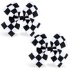 Nogeqi 2PCS Checkered Hair Clip, Black and White Checkered Hair