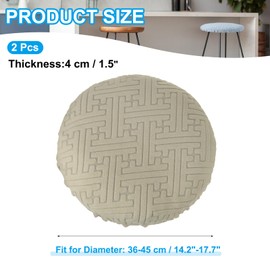 PATIKIL Stool Covers Round, 2 Pcs Elastic Bar Stool Covers Washable Stool Cushion Slipcover Stretchy Bar Chair Seat Cover for 14-18 Inch Chair, Brown