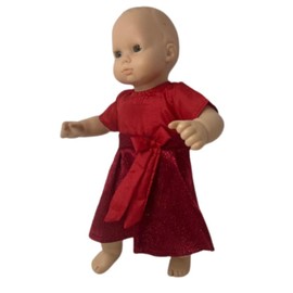 Doll Clothes Superstore Handmade Red Glitter Dress Fits 15-16 Inch Cabbage Patch Kid and Baby Dolls