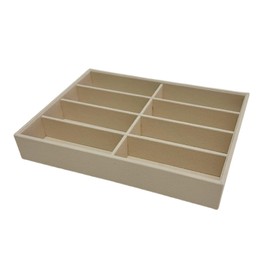 AgentMoon Velvet Jewelry and Eyeglasses Organizer Tray,Enlarging and Thickening 8 Adjustable Grids,Display Necklaces,Earrings,Bracelets,Rings,Watches.Stackable Single Storage Tray,Beige, 16.3 oz.