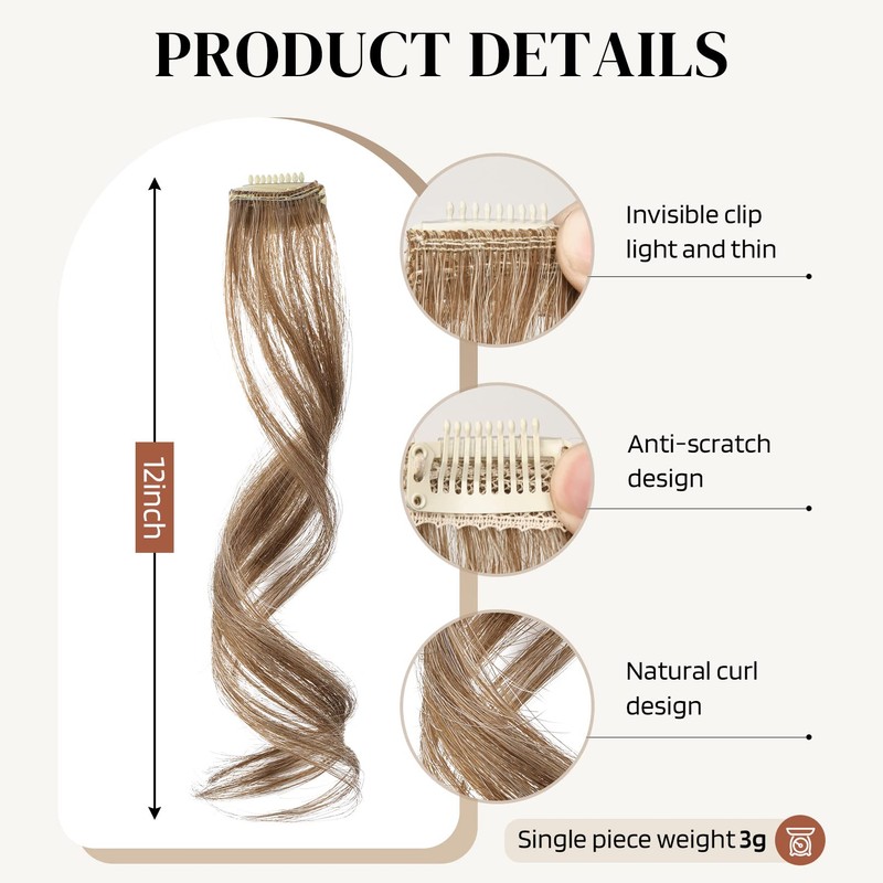 Flufymooz Side Air Bangs,2PCS Clip in Bangs Front Side Bangs