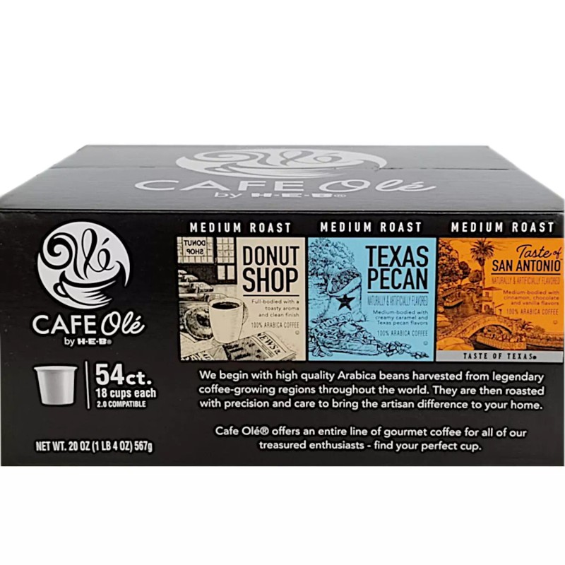 HEB Cafe Ole Coffee Pods San Antonio, Texas Pecan, Donut