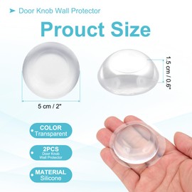 PATIKIL 2 Inch Door Stoppers for Wall Protector, 2 Pcs Silicone Door Knob Bumpers Strong Adhesive Flat Wall Shield Cushion for Doors Handle Cabinet Furniture, Clear