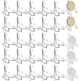 Soportes de Platos para Exhibición, 30 Soportes de Exhibición de Caballete de Monedas de Acrílico Transparente Mini, Soportes de Exhibición de Monedas Pequeñas de Acrílico, Caballetes de plástico Placa Stands