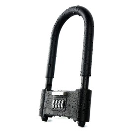 4 Digit Combination Padlock, Heavy Duty Anti Theft U-Shape Security Code Lock with Adjustable Shackle,for Bicycles,E-Bike,Mountain Bike,Gates,Shed,Fence [Adjustable Range 120-140mm]