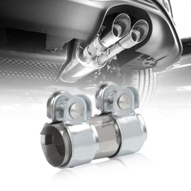 LALAGO Exhaust Clamp Stainless Steel Pipe Connector Diameter 50 mm, Double Clamp Exhaust Pipe Clamp, Exhaust Clamp Pipe Connector, Exhaust Universal Exhaust Clamp Pipe Connector (Diameter 50 mm / L: