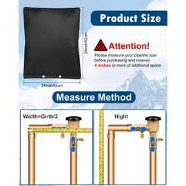 Actgan 24"X24" 5 Layers Outdoor Pressure Vacuum Breaker Cover, Backflow Preventer Insulation for Winter Freeze Protection, Black