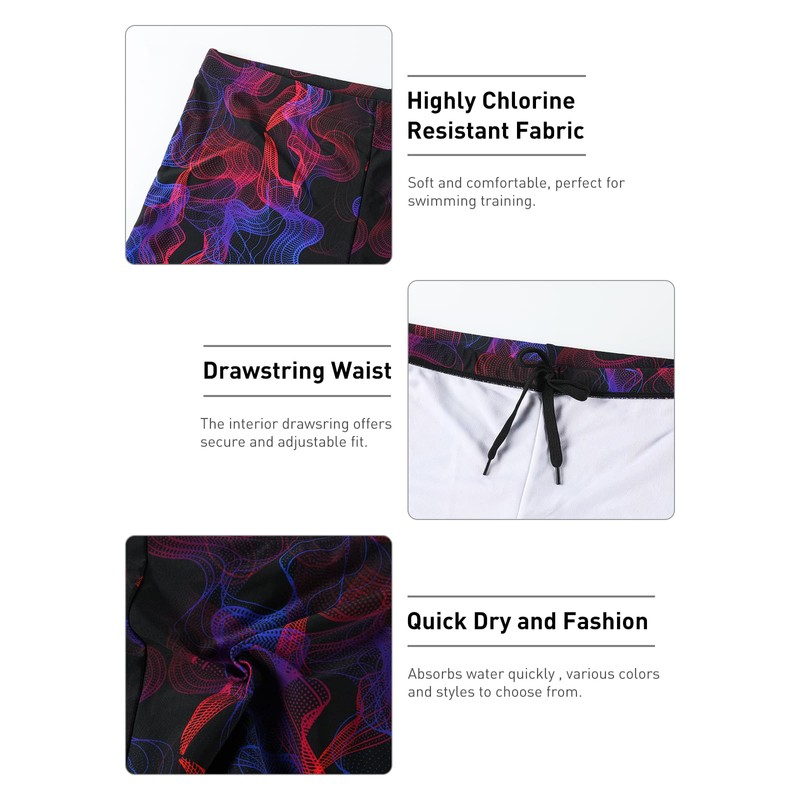 K898 Men's Square Leg Swimming Jammer Shorts UPF50+,Men Swimsuit Swim