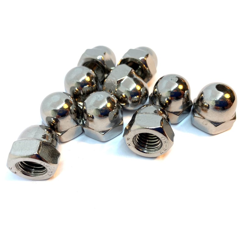 M10 Dome Nut DIN1587, A4 (316) Stainless Steel (Pack of
