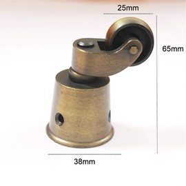 Vogueing Tool Castor Wheels Swivel Solid Brass Wheel Screw Style Fitting - Antique Vintage Cup Type 1Pcs Universal Furniture Casters for Sofas and Tables Chairs
