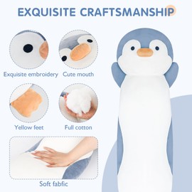 Dalmao 36" Penguin Stuffed Animal, Soft Jumbo Long Cuddle Pillow, Cute Blue Penguin Plush Body Pillow Plushies Toy Gift for Kids, Boy and Girls Birthday,Valentine