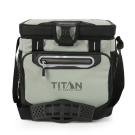 Titan by Arctic Zone 16 Can Zipperless Soft Cooler with HardBody Liner, Seagrass