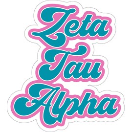 Zeta Tau Alpha Retro Sorority Car Magnet Set of 2 Removable No Residue All Weather Magnets for Sorority Girls and Student Drivers