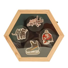 Puck Case Holder Display Stand Puck Case，Hockey Puck Display Case， Holds 4 Standard Hockey Ball