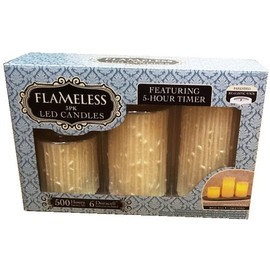Flameless LED Candles - 3PK, 5-Hour Timer, Realistic Wick & Unscented Wax