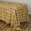 Tableclothsfactory Rosette/Rose Pattern Rectangle Tablecloth 90x132 - Champagne Tablecloth