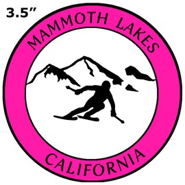 Athena Brands Mammoth Lakes California Skier - Car Truck Window Bumper Graphics Sticker Decal - Hot Pink