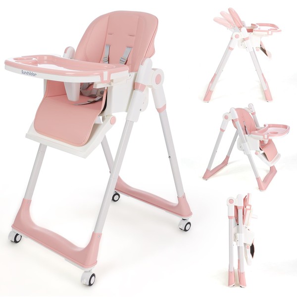 Sunchildor 3 in 1 Baby High Chair with Wheels, Adjustable