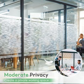 Homein Window Privacy Film, Frosted Glass Window Film Decorative, Non Adhesive Glass Clings, UV Blocking Static Cling Front Door Coverings, Removable Privacy Sticker for Home, 17.5 x 157.4 inches