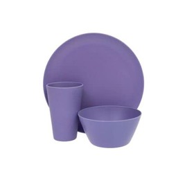 Recycled Eco Picnic Set for One - Purple - Reusable Wood Fibre - Party/Camping/Picnic/Work/Travel