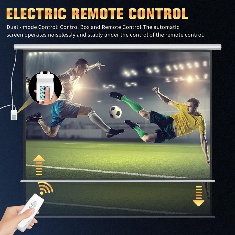 DINAH 72 Inch Electric Projector Screen with Remote, Automatic Air