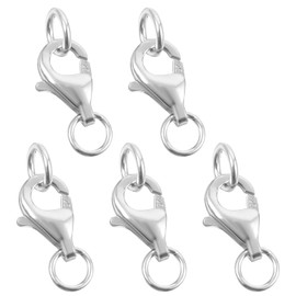 Tucnoeu 5 Stück Kettenverschluss, 925 Silber Verschluss Kette Silber, Karabinerverschluss 8mm für Schmuckherstellung