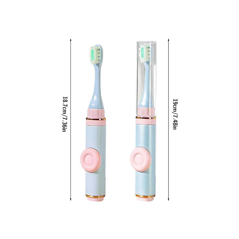 SAMIQU Portable Travel Toothbrush Set–Mini Toothbrush with Built-in Toothpaste Container