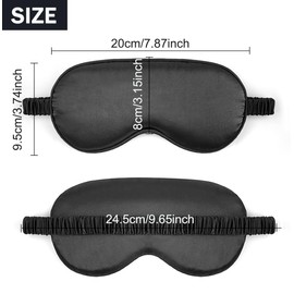 Sleep Mask Silk Eye Mask for Sleeping, Blackout Anti-Allergy Silk Eye Mask with Elastic Strap for Night,Travel,Nap,Meditation (Black)