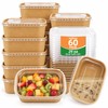 60 Pack 29OZ Disposable Meal Prep Containers, Paper Bowls With