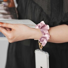 Turkalla Phone Wrist Strap, Scrunchie Phone Lanyard with Tether Tab,Anti-Drop Hands-Free Wrist Strap (Pink)