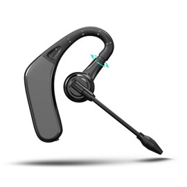 Mosonnytee Bluetooth Headset Wireless earpiece Bluetooth for Cell Phone with Microphone Hands Free with 20-Hrs Replaceable Battery, Single Ear Bluetooth Headset for Left Ear usable