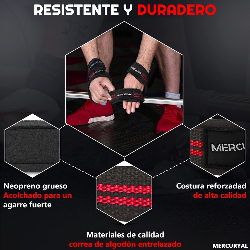 MERCURYAL Figure 8 Padded Lifting Straps Strength Training - Weight