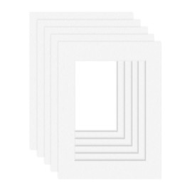 DEHA Design Passepartout (Set of 5) Cardboard 18 x 24 cm for Pictures in 13 x 18 cm Format Light White