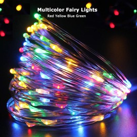 HSicily Fairy Lights Plug in, 33ft 100 LED Fairy Lights for Bedroom, Twinkle Lights with Remote Timer 8 Modes String Lights for Christmas Thanksgiving Patio Wedding Party Indoor Outdoor Decor