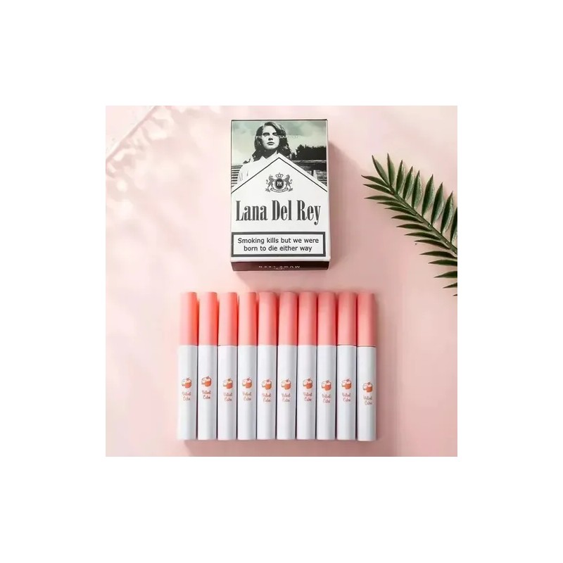 10 Cajas De Cigarrillos Neatlifa Con Lápiz Labial Mate Color
