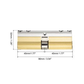 PATIKIL 45/45 (90mm Overall) European Double Lock Cylinder, Door Cylinder Lock with 8 Keys for Wooden Doors, Aluminum Doors