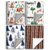 4 Pack Soft Woodland Baby Blankets（30“X40 for Unisex Girls or
